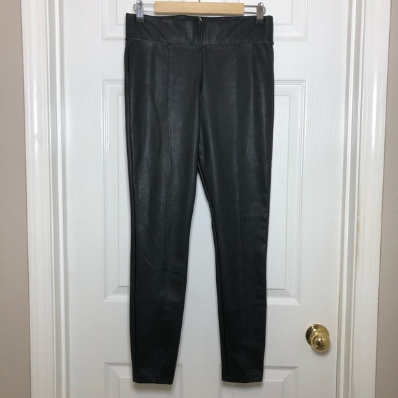Old Navy High-Waisted Stevie Faux-Leather Skinny Black Versatile Pants M - Picture 3 of 16